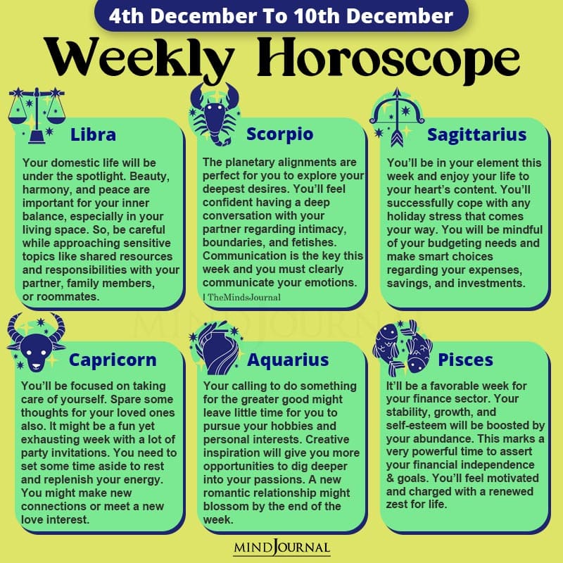 Weekly Horoscope 4th 10th December 2022