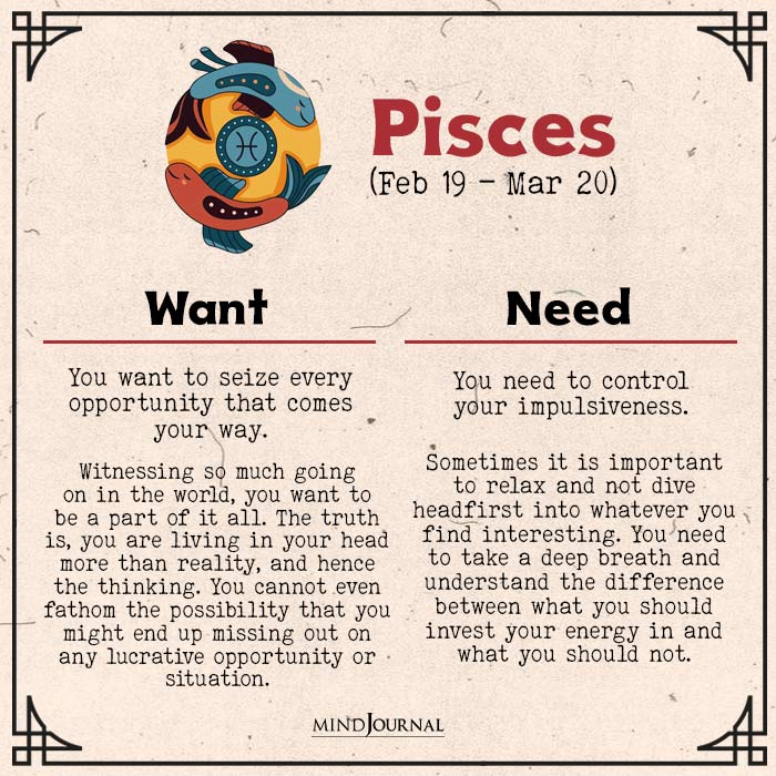 need vs want zodiac sign pisces