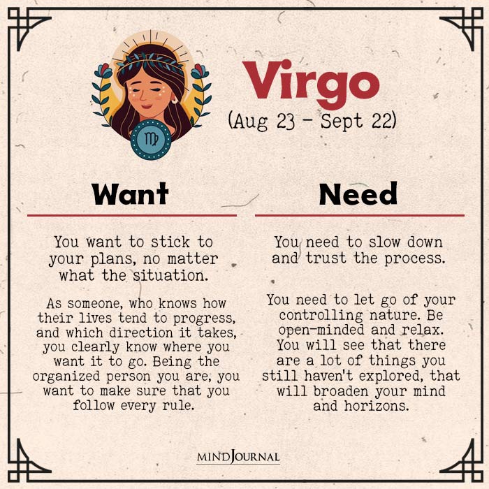 need vs want zodiac sign virgo