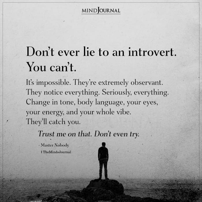 Don’t Ever Lie To An Introvert