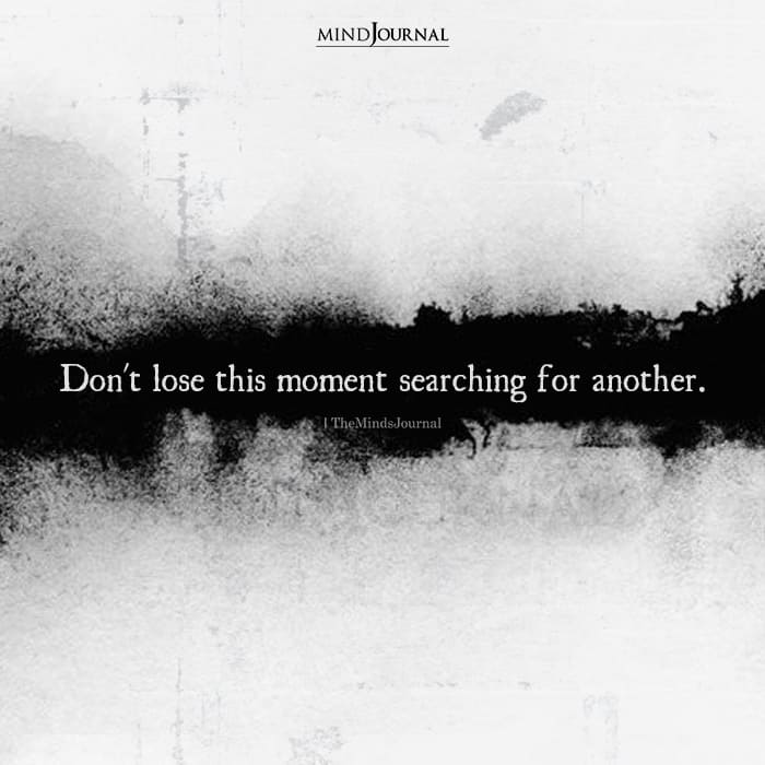 Dont Lose This Moment Searching For Another