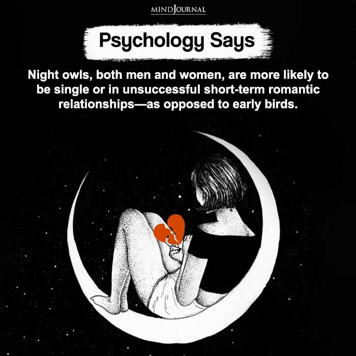 Night owls both men and women are more likely to be single