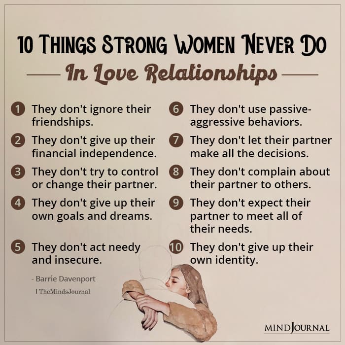 Things Strong Women Never Do In Love Relationships