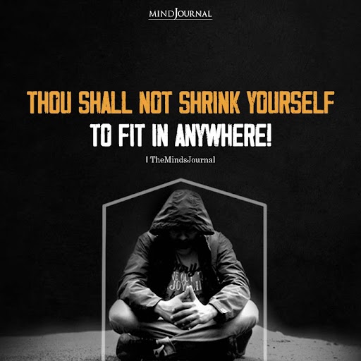 Thou Shall Not Shrink Yourself To Fit In Anywhere!