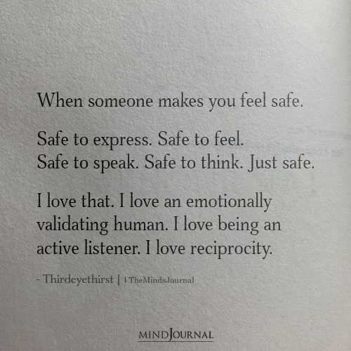 When Someone Makes You Feel Safe