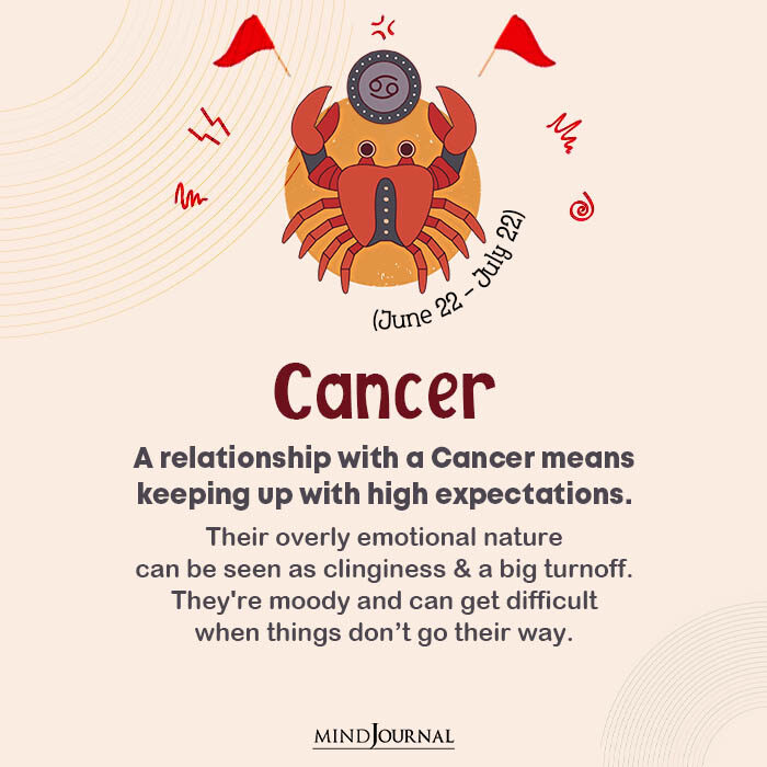 zodiac red flags A relationship with a Cancer