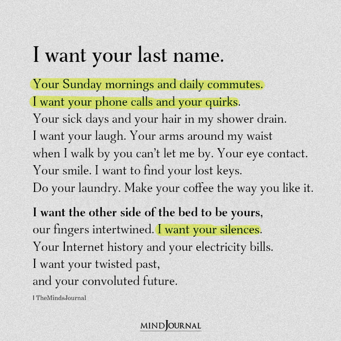 I Want Your Last Name
