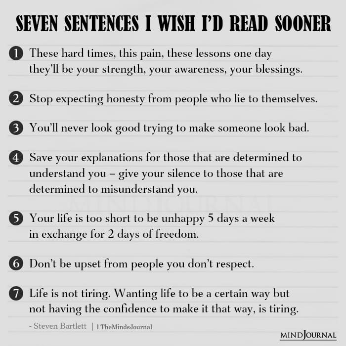 Seven Sentences I Wish I Read Sooner