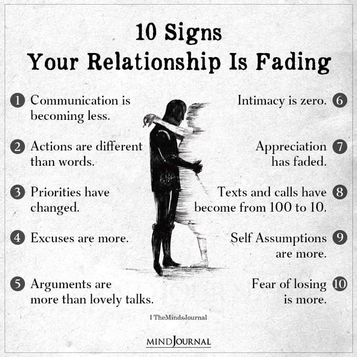 10 Signs Your Relationship Is Fading