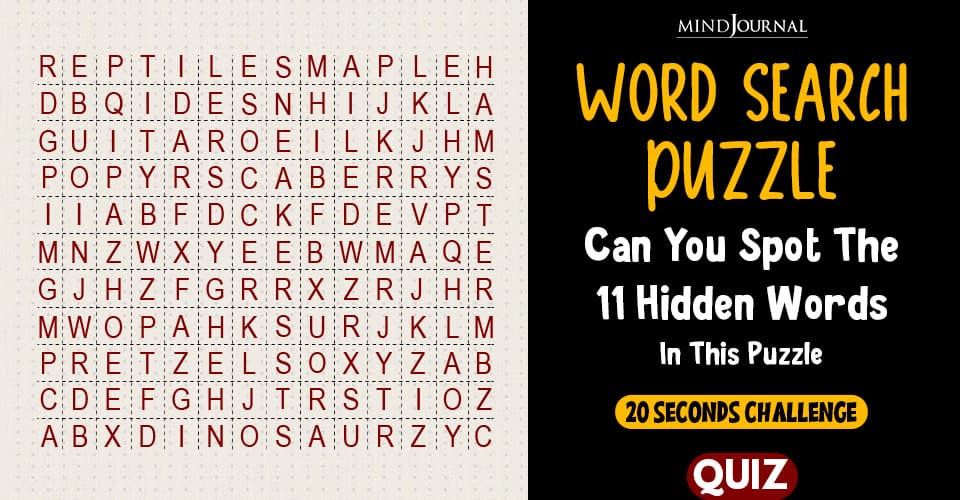 Can You Spot The 11 Hidden Words In This Word Search Puzzle Within 20 Seconds?