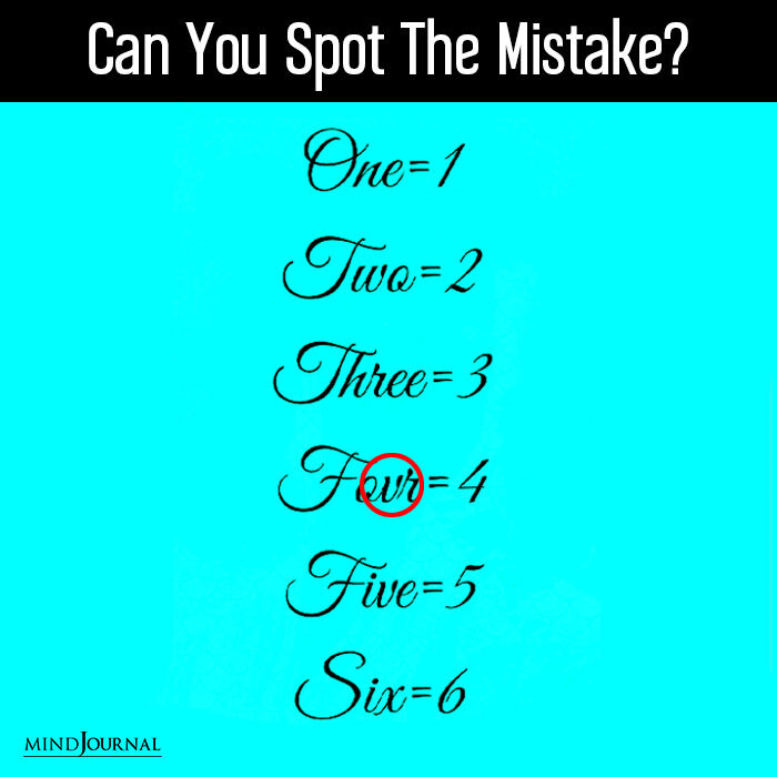 Can You Find Mistake In Picture Second Challenge five answer