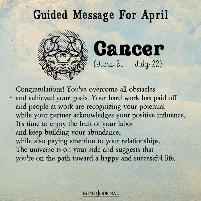 Cancer April Spiritual Guidance and Channeled Messages