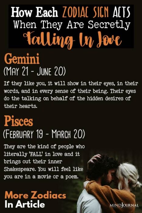 zodiac signs when falling in love