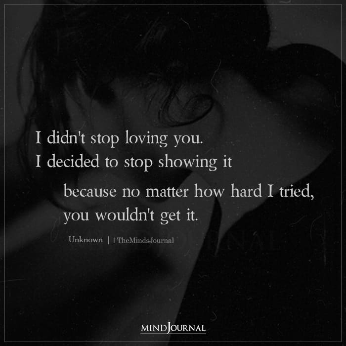 I Didn’t Stop Loving You