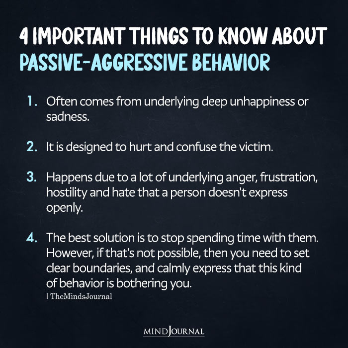 Important Things To Know About Passive Aggressive Behavior