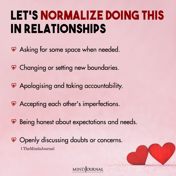 Let's Normalize Doing This In Relationships