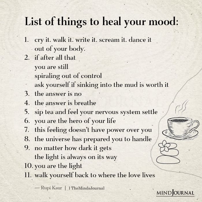 List Of Things To Heal Your Mood