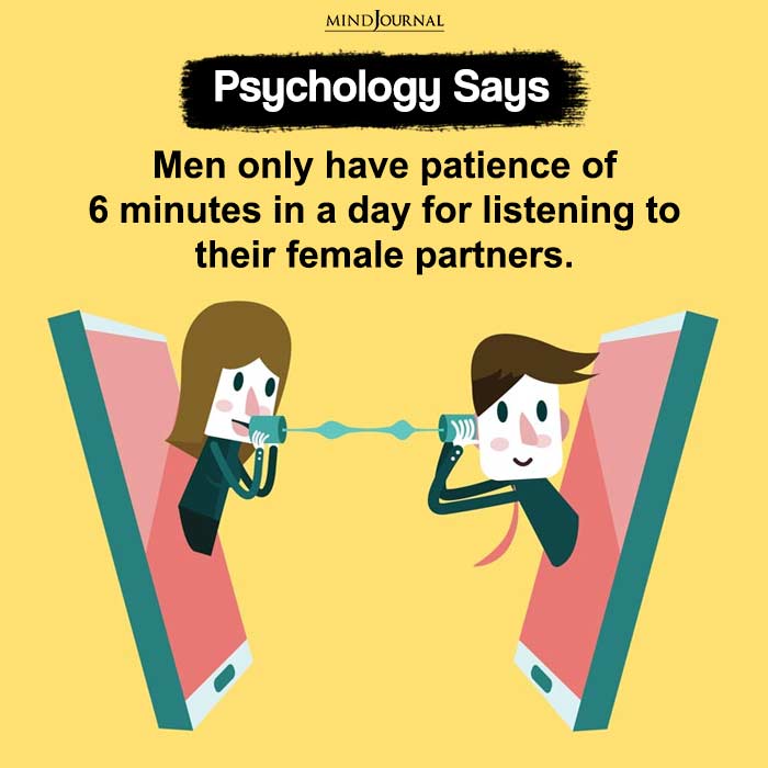 Men Only Have Patience Of 6 Minutes In A Day For Listening To Their Female Partners