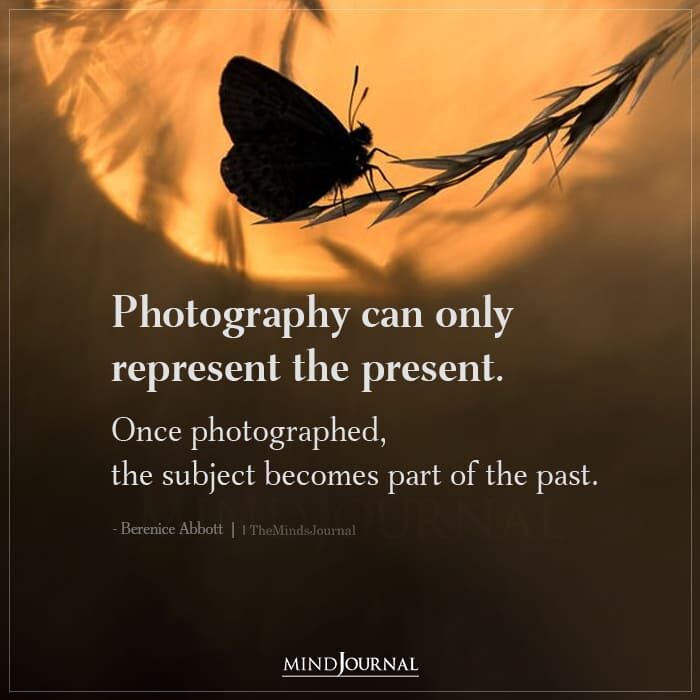Photography can only represent the present