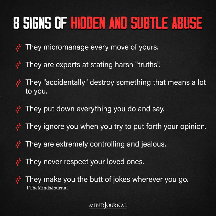 8 Signs Of Hidden And Subtle Abuse