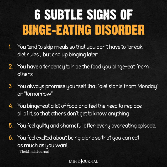 Subtle Signs Of Binge Eating Disorder