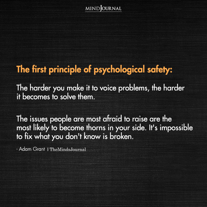 The First Principle Of Psychological Safety