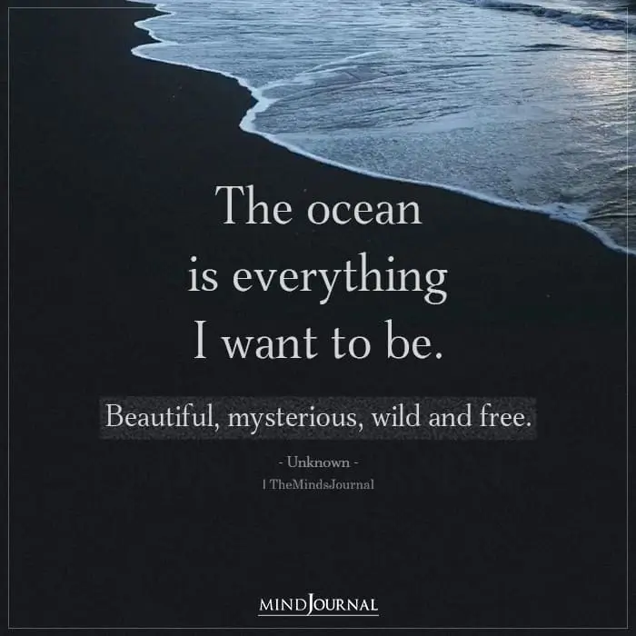 The ocean is everything I want to be