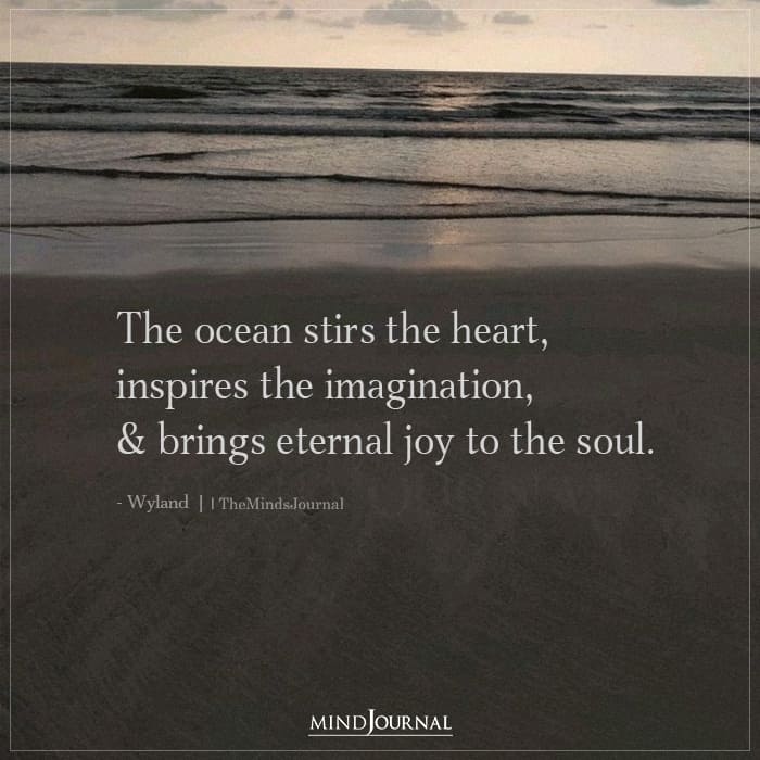 The ocean stirs the heart inspires the imagination