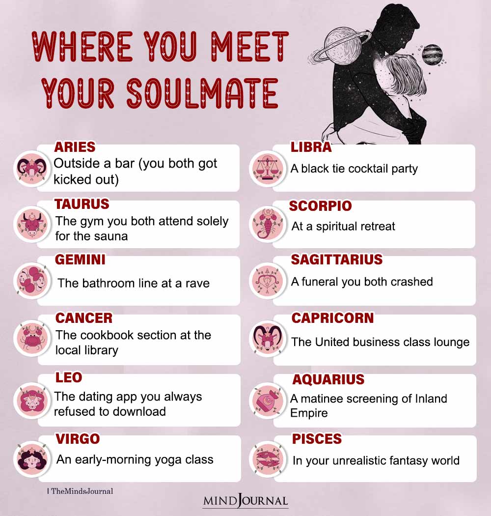 Where Each Zodiac Sign Is Likely To Meet Their Soulmate