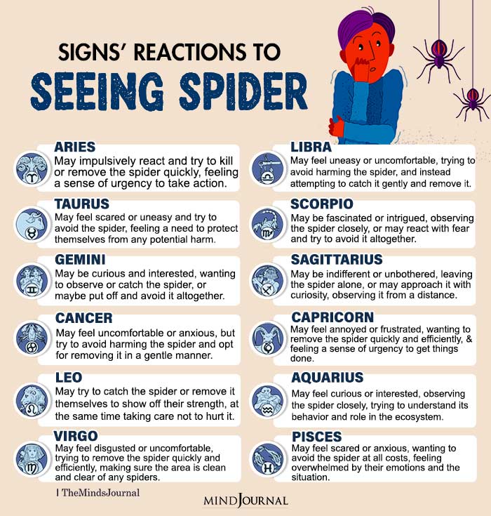 Zodiac Signs Reactions To Seeing Spider