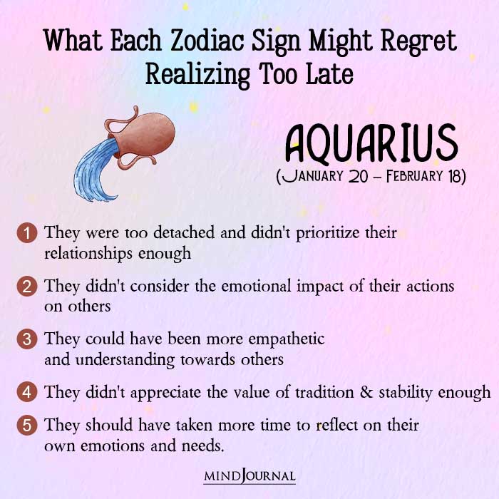 Aquarius They were too detached