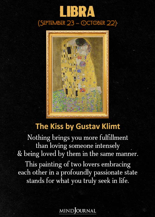 Libra The Kiss by Gustav Klimt