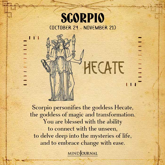 Scorpio personifies the goddess Hecate