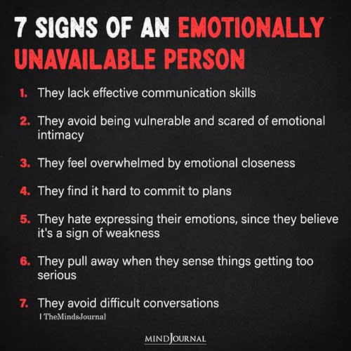 7 Signs Of An Emotionally Unavailable Person