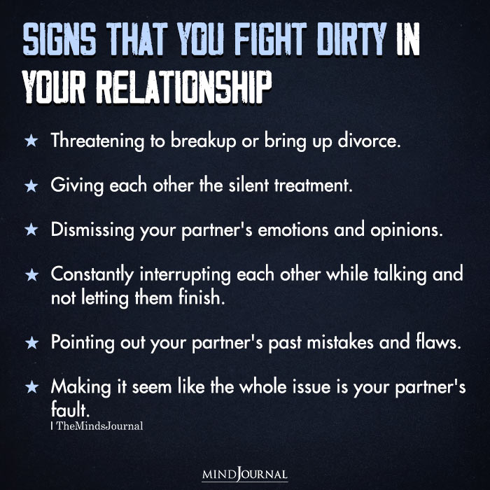 Signs That You Fight Dirty In Your Relationship