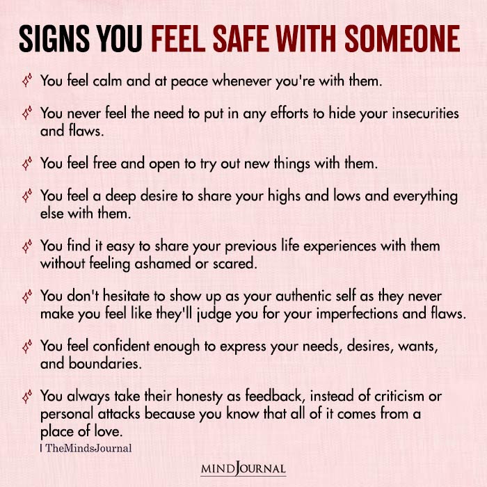 Signs You Feel Safe With Someone