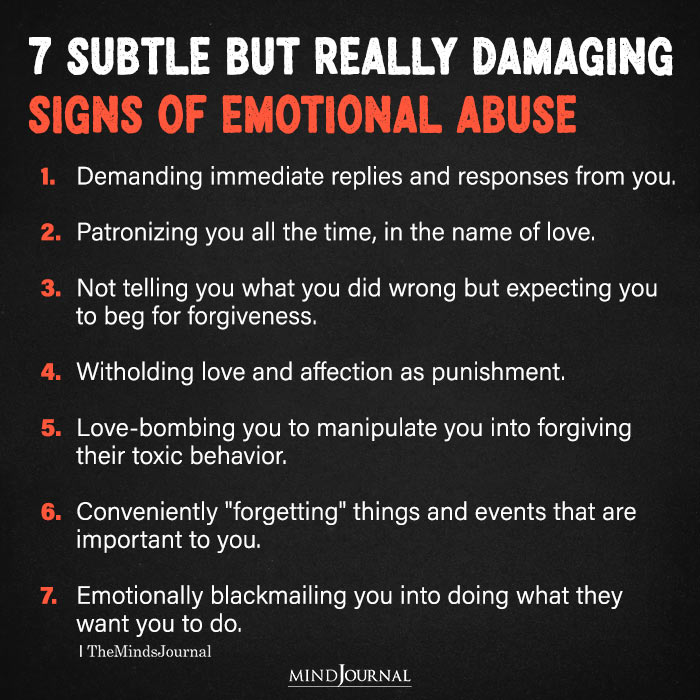 7 Subtle But Really Damaging Signs Of Emotional Abuse
