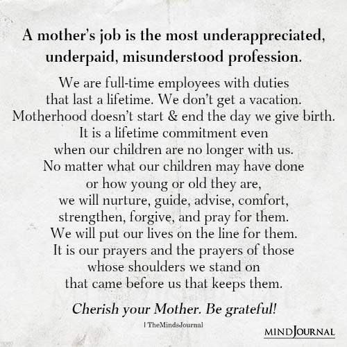 A Mother’s Job Is The Most Underappreciated