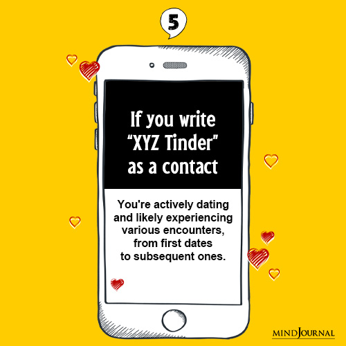 If you write XYZ Tinder as a contact