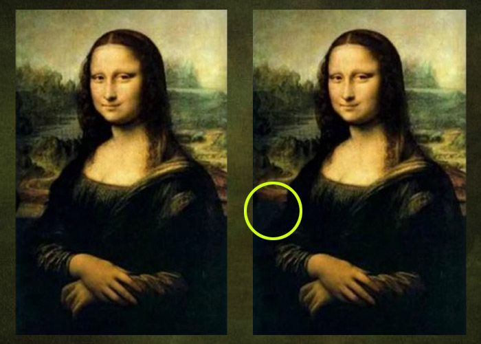 Spot The Difference In Two Pictures of Monalisa answer
