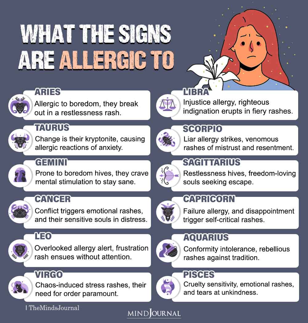 What The Zodiac Signs Are Allergic To

