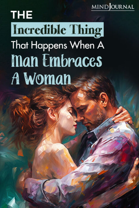 man embraces a woman