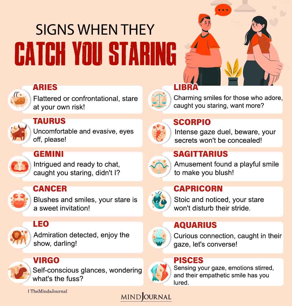 Zodiac Signs When They Catch You Staring - The Minds Journal