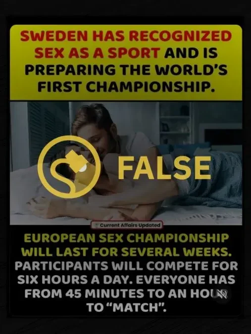 Sex As A Sport In Sweden Turns Out To Be Fake News