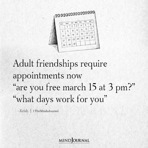 Adult Friendships Require Appointments Now
