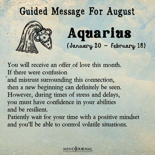 Aquarius You will receive an offer of love