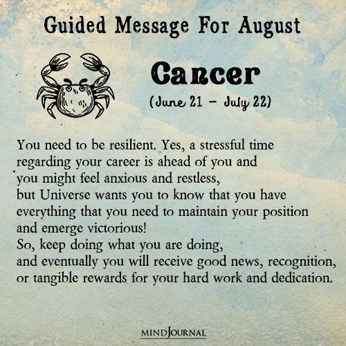 Cancer You need to be resilient