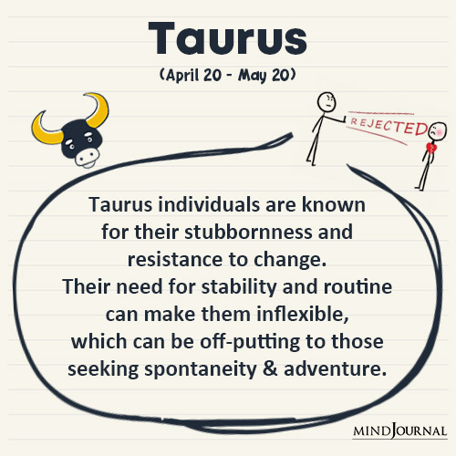 Taurus individuals are known for their stubbornness