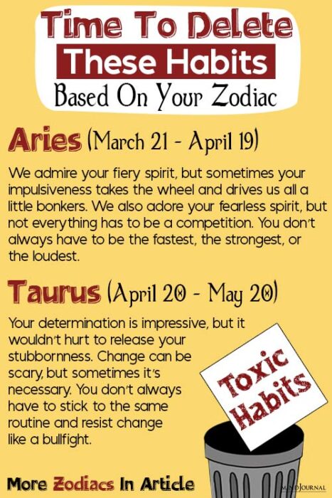 what the zodiac signs need to let go of