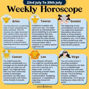 Weekly Horoscope For Each Zodiac Sign(23rd To 29th July)